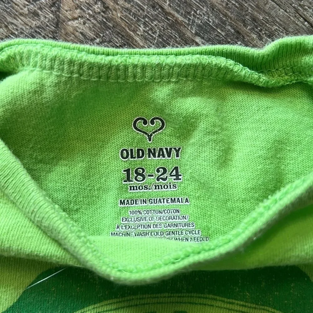 Old Navy Toddler St Patrick’s Day Shirt 18-24M Daddy’s Lucky Charm Green Tee